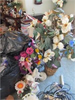 Assorted Artificial Flowers and Figures