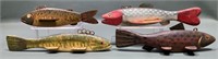 4 VARIOUS VINTAGE WOODEN FISH DECOYS