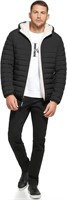 (N) Calvin Klein mens Hooded Down Jacket, Quilted