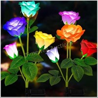 TONULAX Solar Lights  7-Color Roses  2 pk