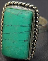 925 stamped turquoise style ring size 8.25