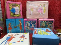 (7)Assorted Barbie doll cases.