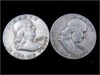 1953-D AND 1957-D FRANKLIN HALF DOLLARS