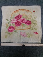 Vintage embroidered pillowcase, 19" x18"