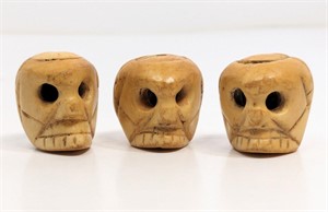 LOT Of 3 Early Hand Carved Bone Netsukes