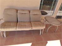 PATIO GLIDER BENCH & OVAL TABLE