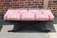 Red/ White Bench with metal base