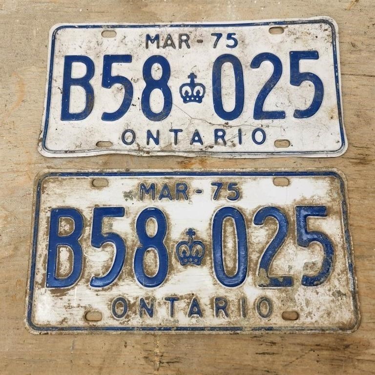 March 1975 Ontario Licence Plates (2)