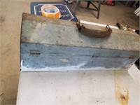 VINTAGE METAL TOOL BOX AND CONTENTS