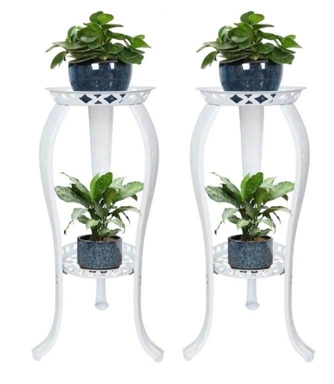 2 Pack Tall Plant Stands Indoor Outdoor,2 Tiers