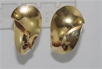 Timothy Granis (USA) gold earrings marked 14K
