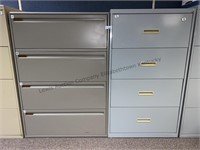 Two metal filing cabinet 30 x 18 x 52, 36 x 19 x