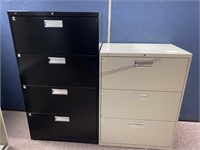 Two metal cabinets all drawers function 30 x