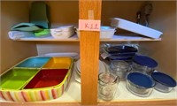 V - LOT OF SERVING DISHES, FOOD STORAGE (K11)