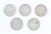 1950s - 60s Canada 10 Cents Coins 5pc