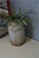 Milk Can with Faux Plants