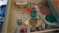 Drawer Lot of Candles and  Candleholdes