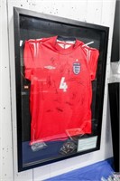 No. 4 England Jersey Signed in Shadow Box