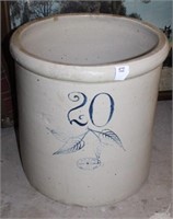 20 GAL. REDWING CROCK BIRCH LEAF SKI OVAL