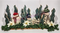 Large Wooden Snowmen Display