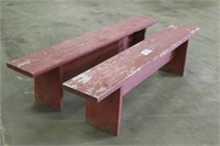 (2) Wood Benches, Approx 72"x11x18"