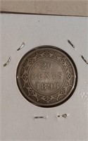 1886 NFLD Sterling 20 Cent Coin (Large 96) VF20