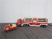 Vintage Buddy L Coca-Cola Semi & Small Truck With