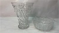 Glass Vase & Candy Bowl Lot