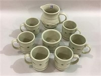 Lot of 8 Longaberger Pottery Pieces w/ Green