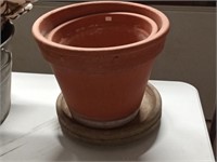 clay pots + stone saucers