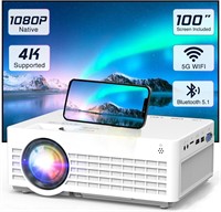 NEW $159 Projector w/5G Wifi & BT & 100" Screen