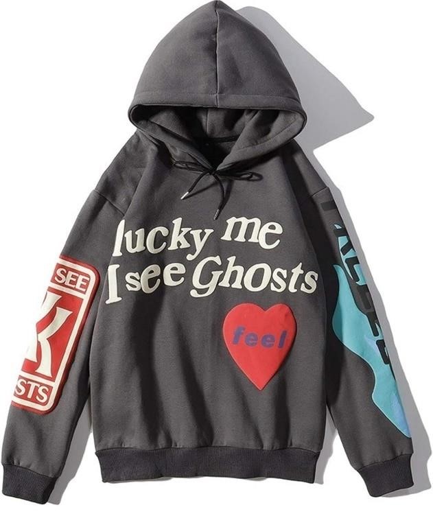 (new)Size:S, POKTOK Men's Lucky Me I See Ghosts