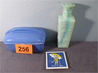 Mixed Lot Hall Pottery / Glass Decanter / Trivet