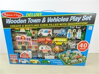 Melissa and Doug Deluxe Wooden Town and Vehicles