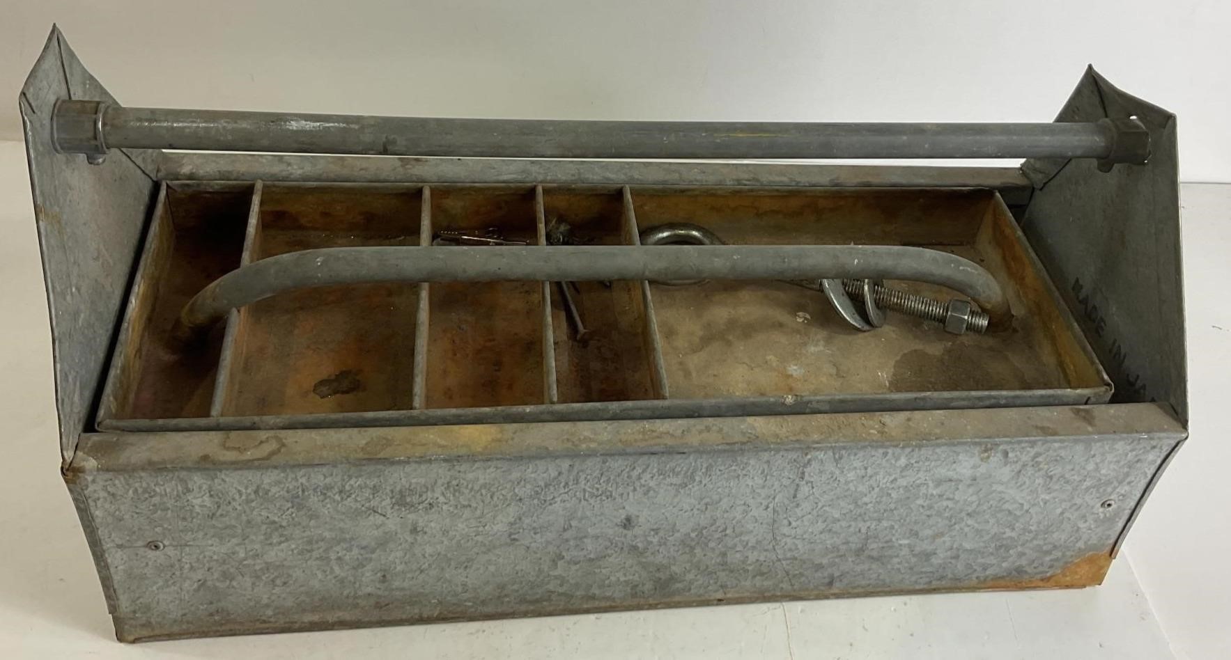 Galvanized Tool Box With Tray