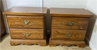 Pair of Nightstands with Carved Detail