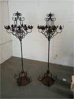 2 metal black Candle holders.