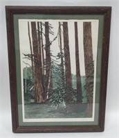 1981 Primeval Forest Etching by Ava Maria Signed