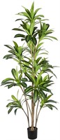 Artificial Tree  8.2FT Fake Dracaena Silk  Green