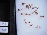 Group of 10K yellow gold, mostly screwback