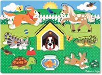 Melissa & Doug Pets Wooden Peg Puzzle (8 Pieces)