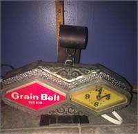 Grain Belt Beer-sign/clock