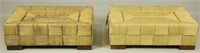PAIR OF DONGHIA RUSH SEAT OTTOMANS