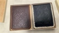 (2) Tooled Leather Wallets