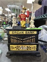 KYSER & REX MECHANICAL IRON COIN BANK ORGAN BANK