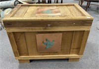 Hand Crafted Wood Trunk Cooler