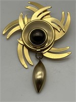 1970's Avant Garde Gold Tone Atomic Brooch