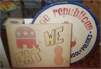 Lot of 2 Hand Made Republican Signs