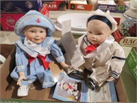 PAIR OF AMANDA PICTURE PERFECT PORCELAIN DOLLS