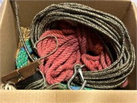 Box of ropes and fasteners